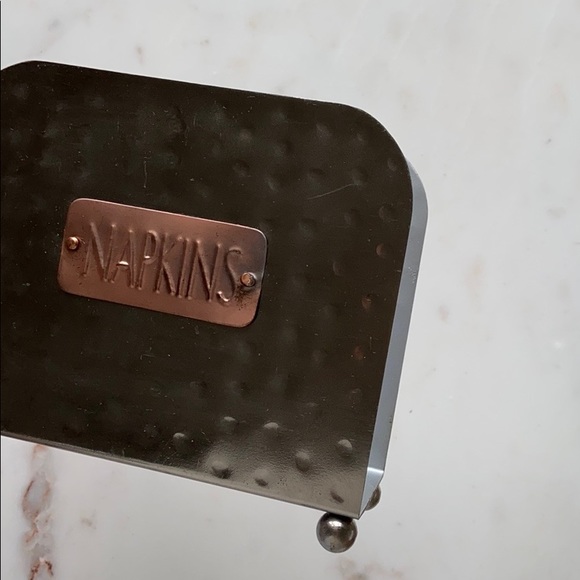 Hammered Silver and Copper Napkin Holder - Picture 3 of 4